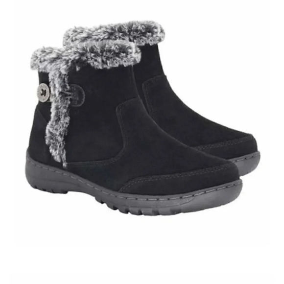 Khombu Iris Leather Winter & Snow Boots Black 9 - Picture 1 of 8